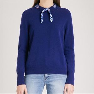 NWT LUCKE WOOL & CASHMERE SCARF-COLLAR SWEATER